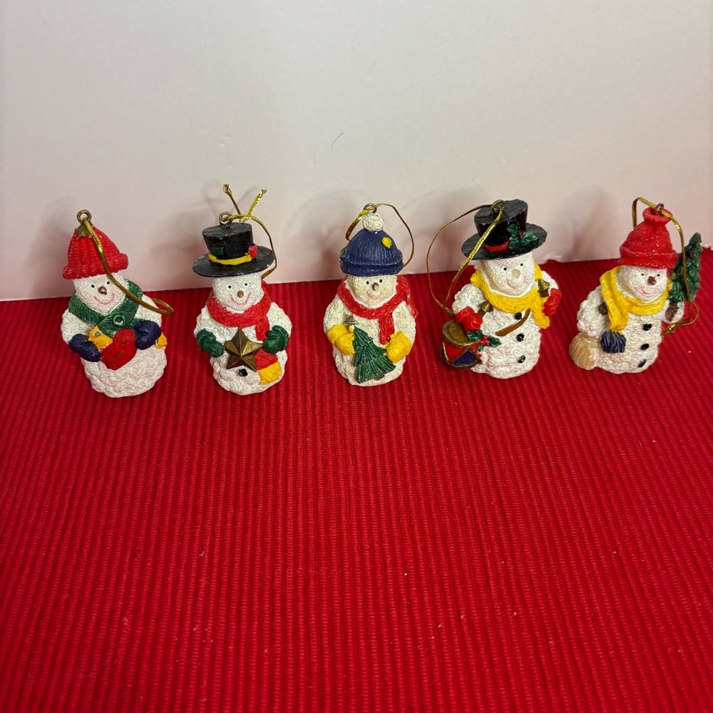 Snowman Christmas Ornaments Set of 5